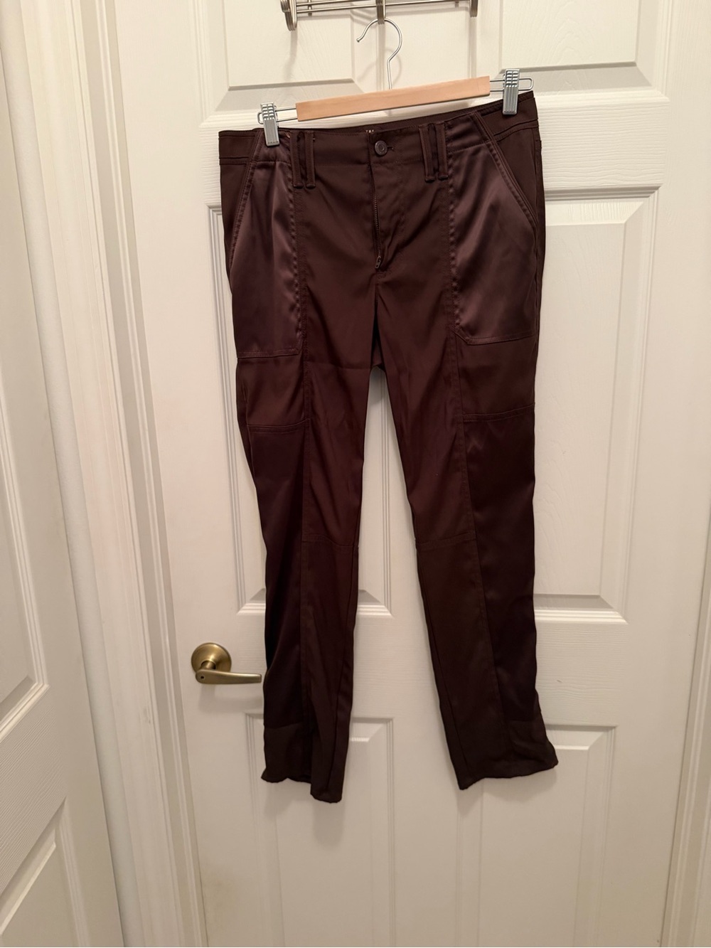 White House Black Market Women's Straight-Leg Pants in Dark Brown